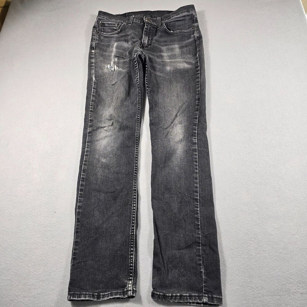 Levi's Men's 32x32 Black Gray Faded Slim Fit Denim Jeans